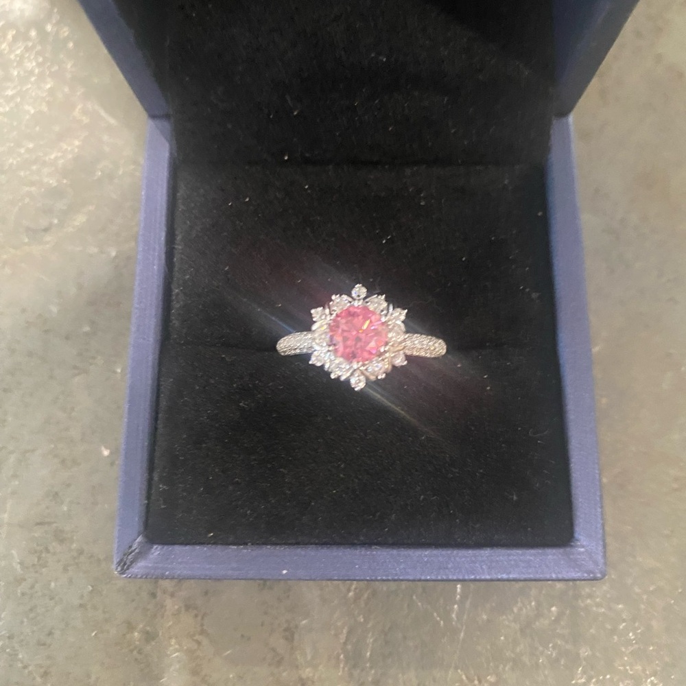 Dazzling Pink and Silver Women's Ring